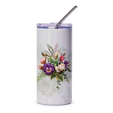 Floral Tumbler, Violet Pansy, Roses Tumbler, Elegant Flower, Gift for Her, Garden Lover Tumbler, Beautiful Tumbler, Floral Design - Tawshia